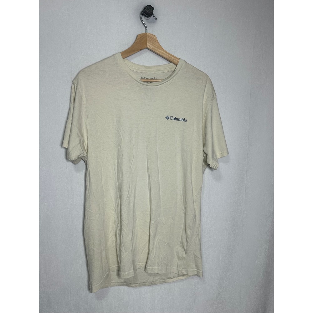 Columbia Sportswear Mens Large Graphic T-Shirt Beige Waterfall Northwest - Picture 3 of 6